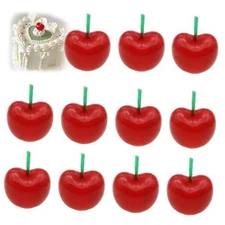 2 Box/10 PCS Cherry Shaped Birthday Candles Cute Fruit Shaped Candles Red