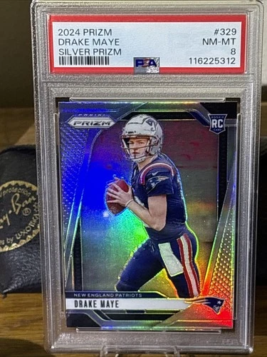 2024 Panini Prizm - Rookies Drake Maye #329 Silver Prizm (RC) PSA 8 Patriots 🏆