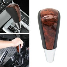 Knob Shifter Shift Black Clip-On for Toyota PU Leather Walnut Wood