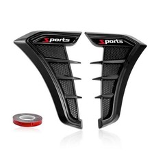 2 PCS Car Side Vent Trim, Waterproof Air Flow Intake Hole Grille Front Black