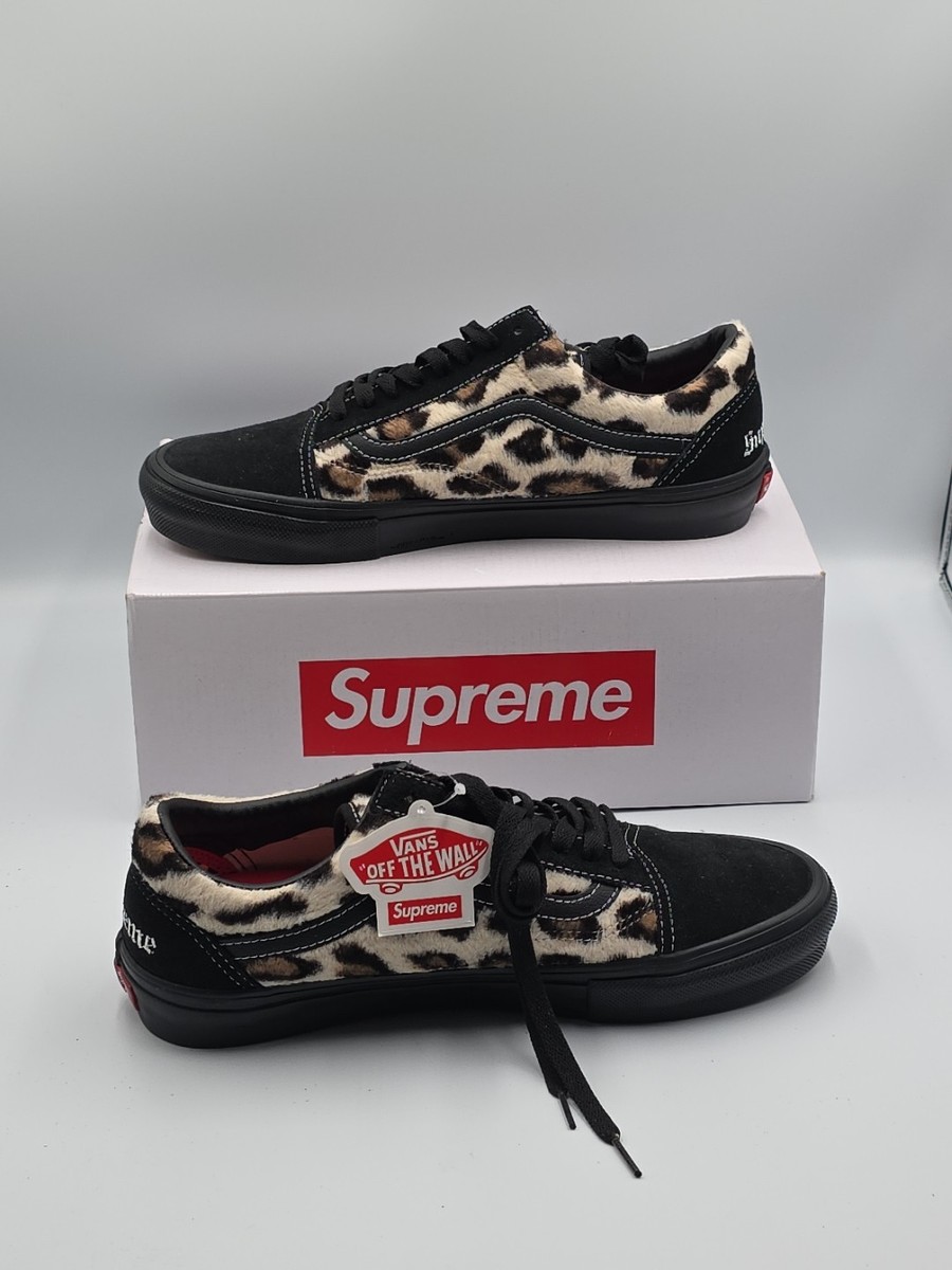 VANS Supreme x Skate Old Skool Supreme Leopard Black Size 9 MN | eBay