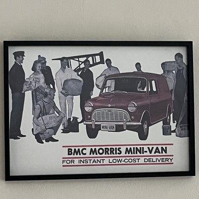 BMC Morris Mini Van Mk1 sofortige kostengünstige Lieferung Retro Garage Wandbild Poster