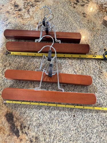 Wooden Clamp Pants Skirt 10” & 11" Closet Hanger