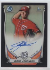 2014 Bowman Chrome Prospect Black Refractor 4/99 Jacob Johansen Auto 0c2