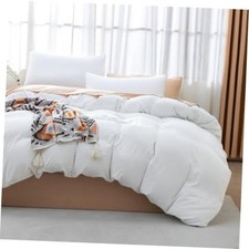Size Duvet Cover Set - 3 Piece Soft Prewashed Microfiber Bedding, Queen White