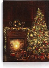 16" x 12" LED Lighted Christmas Canvas Art for Holiday Decor