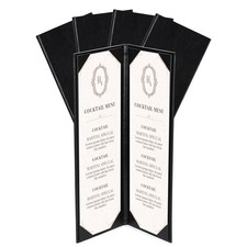 WeChef 5 Pack Leather Menu Covers 4.25"x14" 2 Page 2 View Angle Corner Wine List