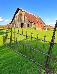 Wrought Iron Vintage Fence Panel (97x40) Architectural Salvage, Garden Art A25