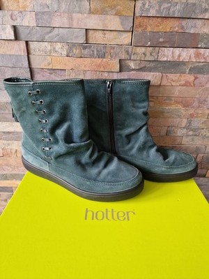 Hotter Pixie grüne Wildlederstiefel - Größe 6 UK.    NEU