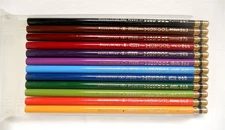 Vintage NOS Set of 12 Eberhard Faber Mongol Colored Pencils w/ Case UNSHARPENED