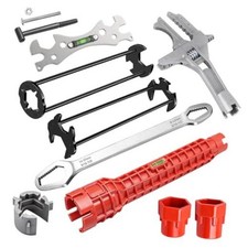 6PCS Basin Wrench Set, 8 in-1 Sink Faucet Wrench, Adjustable Wrench Wide Jaw