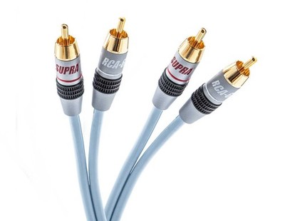 Supra Cables Cinchkabel Dual 2 RCA - 2 RCA mit RCA 6 Stecker 1,0 m