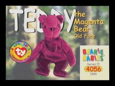 Teddy The Magenta Bear Old Face 238 Series II Ty Beanie Babies Trading Card TC