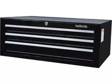 Halfords Garage Key Lock Tool Box Storage 3 Drawer Middle Chest - Black [Dents]