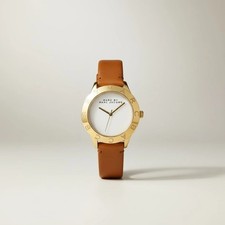 🔥MARC JACOBS 39mm UNISEX QZ DRESS WATCH, LEATHER BAND, NEW 🔋