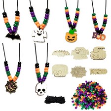 24Sets Halloween DIY Bead Necklace Craft Kit Halloween Party Favors