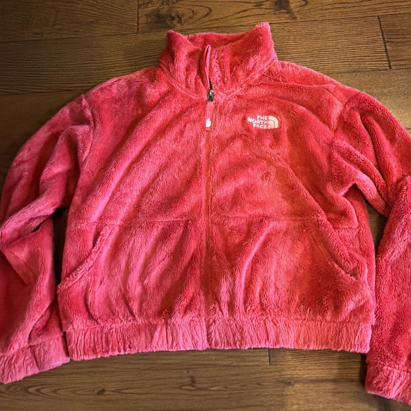Girls The North Face Pink Fuzzy Jacket Size XL