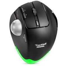Wireless Trackball Mouse, Ergonomic Rollerball Mouse with 4800 DPI/7 Programm...