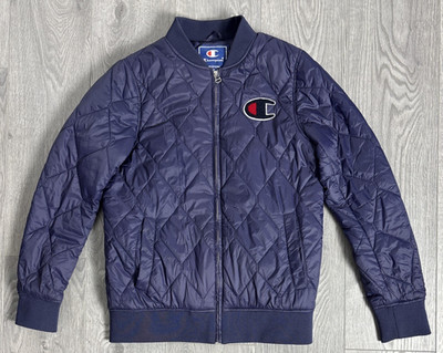 Champion Vintage Double Logo Stepp Bomberjacke Herren Gr. M 