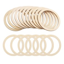 75mm Wooden Craft Rings, 30 Pack Natural Wood Rings for Crafts, DIY Projects,...