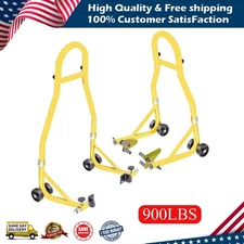900lbs Motorcycle Front Rear Combo Stand Lift Swingarm Spool Paddock Stand Set