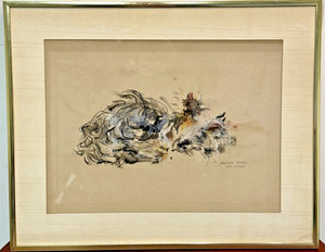 ORIGINAL YORKSHIRE TERRIER WC PAINTING AWARD WINNING ARTIST FRANCES COX CECCHINI