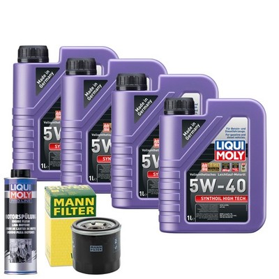 Motoröl 5W40 LIQUI MOLY Synthoil High Tech 4L +MANN Ölfilter +Spülung