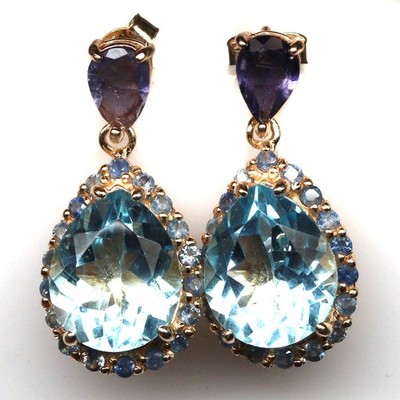 Geschenk Für Sie 925 Sterling Silber Ohrringe 10x12 mm Sky Blue Topaz