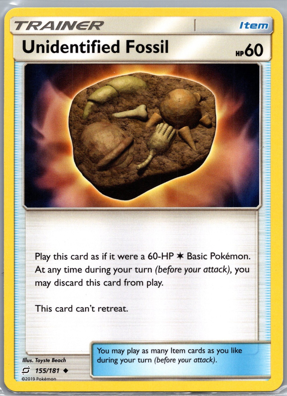 Pokemon Unidentified Fossil SM - Team Up 155/181 Moderately Played