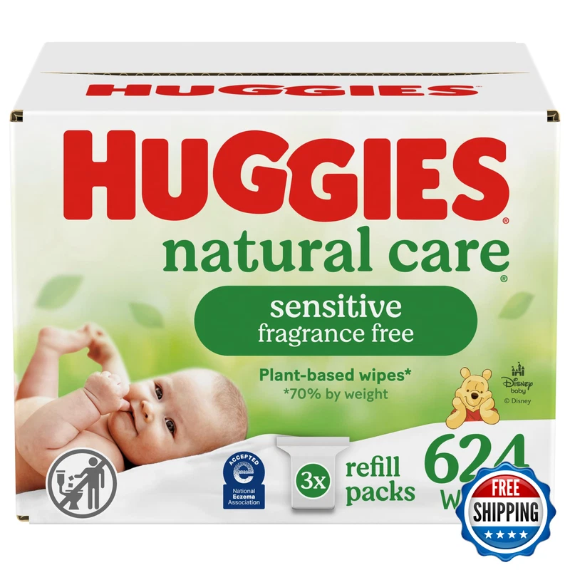 Huggies Natural Care Sensitive Baby Wipes Hypoallergenic 99 Purified Water 3