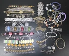 Lot of 42 Mixed Bracelets Vintage Modern Costume Jewelry Rhinestone Charm
