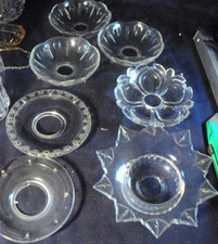 Glass bobeche lot of 7 chandelier candelabra hooks for prisms