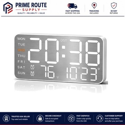 Large Modern Digital Wall Clock - Easy Readability for Seniors & Stylish Decor