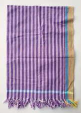 African Cotton Purple Striped Kikoy Beach Towel / Pareo