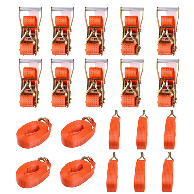 10x Lashing strap 5t 8m 2500 daN 5000 daN kg Lashing straps truck trailer