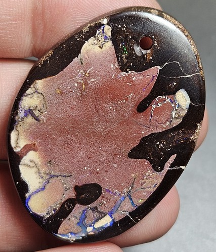 Colgante perforado pulido ópalo de roca azul púrpura matriz Yowah joyería 43,9 quilates - Imagen 8 de 12