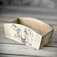 Vintage Holzschale 24,5X13 Cm Schale Shabby KüChenschale Hund Handarbeit