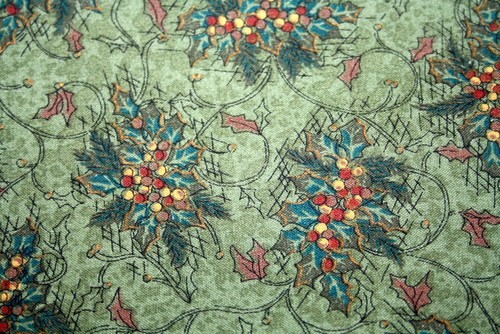 BERRY BOUQUET ON GREEN BY ST. NICOLE DESIGNS FOR BENARTEX- 100% COTTON FABRIC - Picture 2 of 3