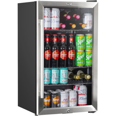 85L Unterbau Wein Bier Getränke Kühlschrank Kühlbox - Glasfront Edelstahl