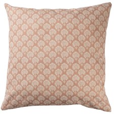 Wildflower Extra-Large Cushion. Soft Pink Linen-Blend Floral Design. 23x23"