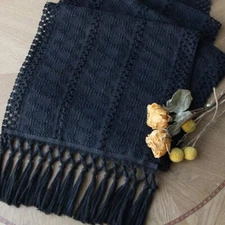  Boho Table Runner 72 Inches Long for Home Decor Table Runner, 12" x 72" Black