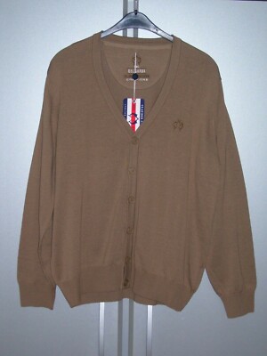 Claudio Campione Herren Strickjacke fein gestrickt Langarm sand XXL 2XL neu
