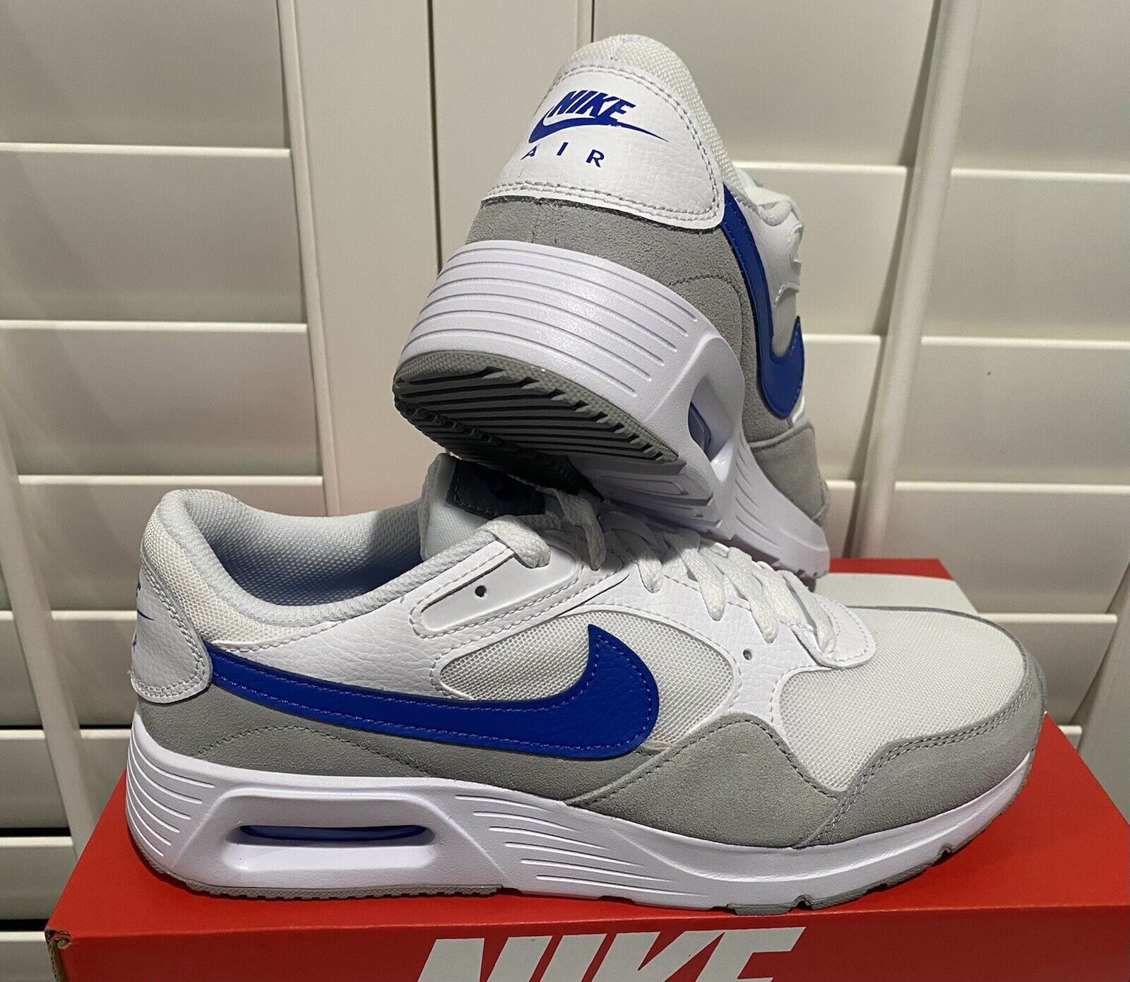 Dochter begaan morgen NEW Nike Air Max SC Shoes White Royal Blue Wolf Grey CW4555-101 Men&#039;s  Size 8.5 | eBay