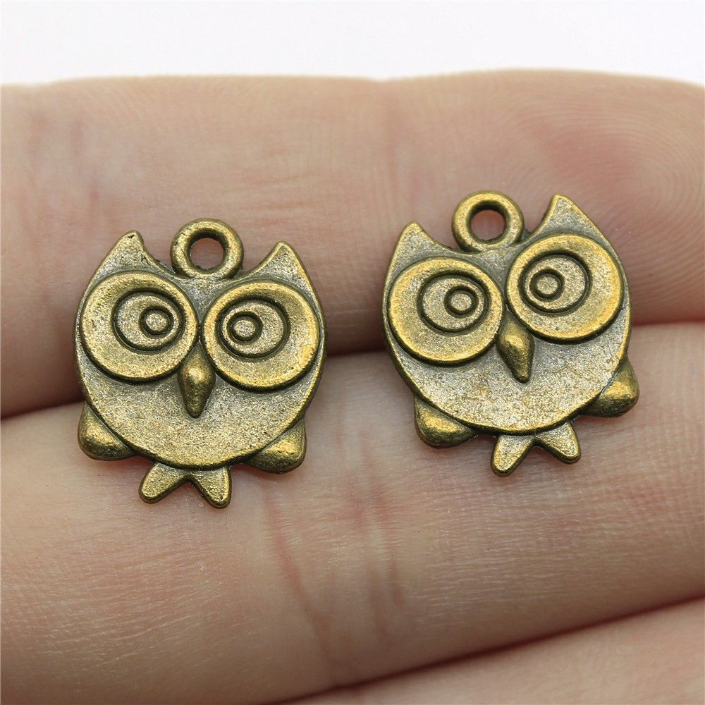 Set Di 8 Ciondoli A Forma Di Gufo Vintage In Bronzo - 20x11 Mm, Foro 2 Mm - Per Gioielli Fai Da Te, Collane, Bracciali, Orecchini