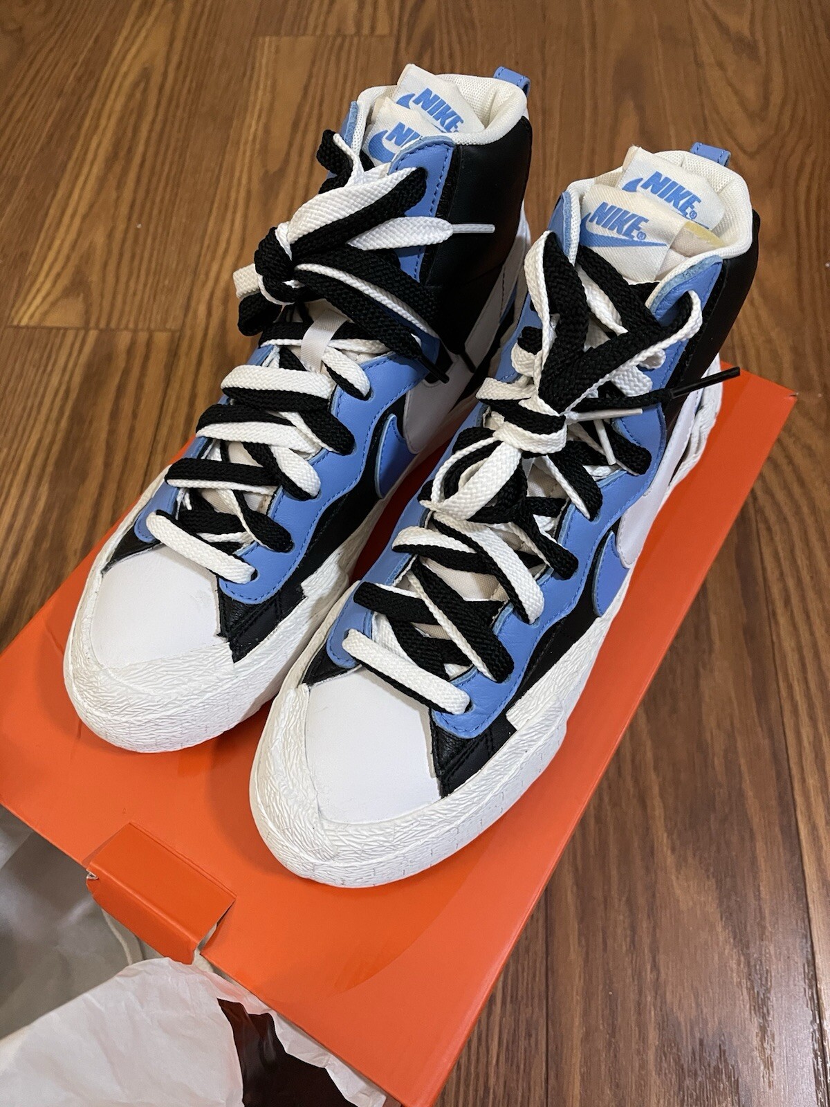 SACAI X NIKE Nike sacai x Blazer Mid Nero Blu Taglia 7 Uomo Taglia 8 5 Donna