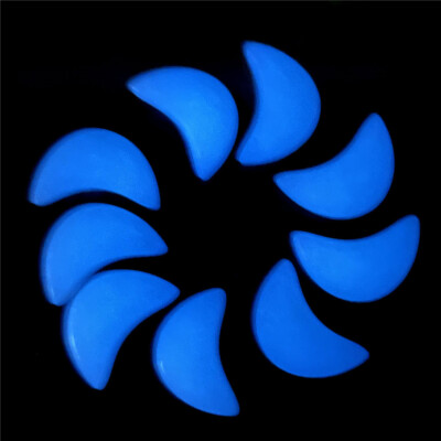50pcs Blue Luminous Stone Healing Moon Shaped Gemstone Reiki for Home Decor