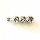 10k white gold .50ct diamond SI3 H 3 stone cluster pendant 2.9g estate womens — photo 8