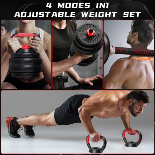 4-in-1 Adjustable Weight Dumbbell Set - Dumbbell, Barbell, Kettlebell, Push-Up - Picture 10 of 13