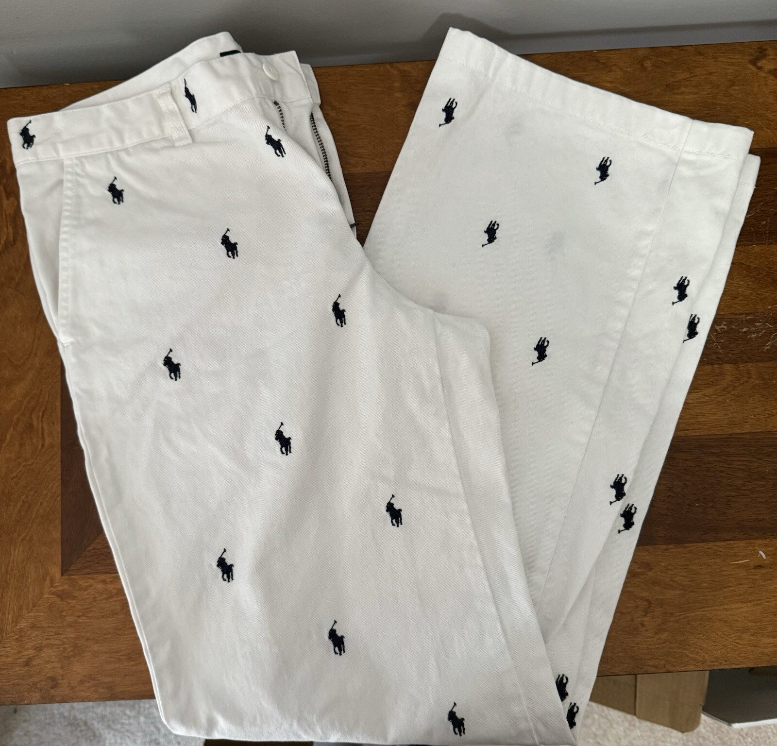 Pantalone donna classico Ralph Lauren sport pony classico chino bianco taglia 8