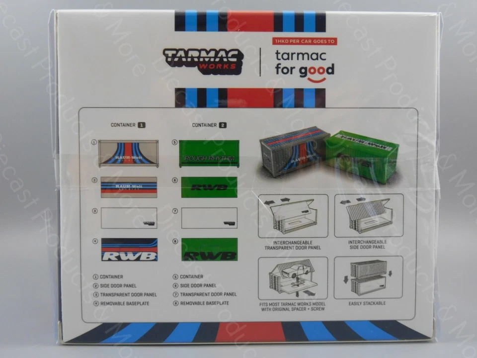 2021 Tarmac Works PARTS64 Set of (2) RWB Shipping Containers ROUGH RHYTHM 1:64 - Image 3 of 4